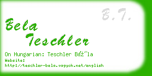 bela teschler business card